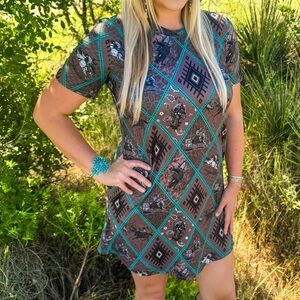 Western Rodeo Dress with Pockets. Size S